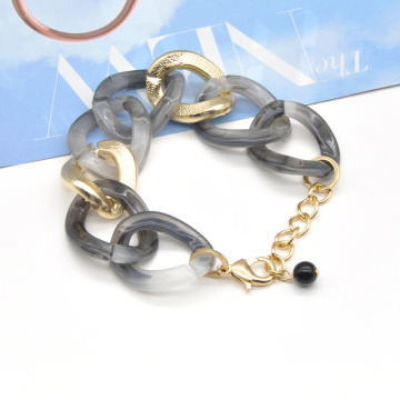 2020 2021 custom cheap gold plated plastic and acrylic hand chain jewelry stylish cuban link bracelet